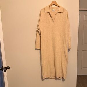 Smash + Tess Beige Knit Sweater dress